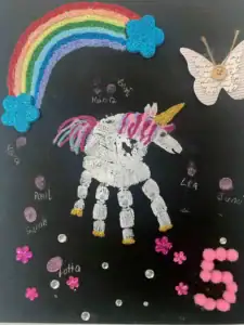 Einhorn aus einem Handabdruck