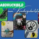 6 Fingerabdruck Leinwand Bilder zu Kindergeburtstagen als Erinnerung mit dem Titel Fingerabdruckbilder