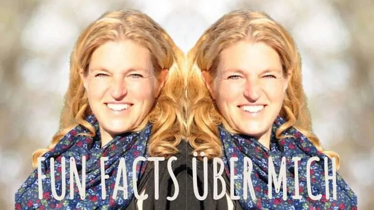 Fun Facts über mich. mit meinem Gesicht gespiegelt