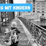 Beitragsbild Hamburg mit Kindern, Spaziergang am Wasser - mit dem Titel: Hamburg mit Kindern - 4 fantastische Tage