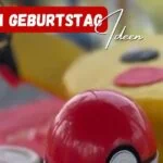 Bunte Pokémon-Themenparty mit Pokéball und Dekorationen für Kinder, perfekt für eine unvergessliche Kinderparty zum Thema Pokémon.