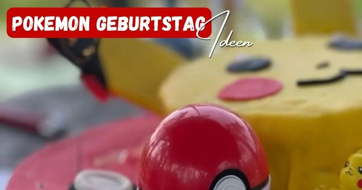 Bunte Pokémon-Themenparty mit Pokéball und Dekorationen für Kinder, perfekt für eine unvergessliche Kinderparty zum Thema Pokémon.
