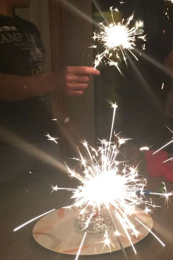 2 Wunderkerzen in den Countdown Tüten für Silvester