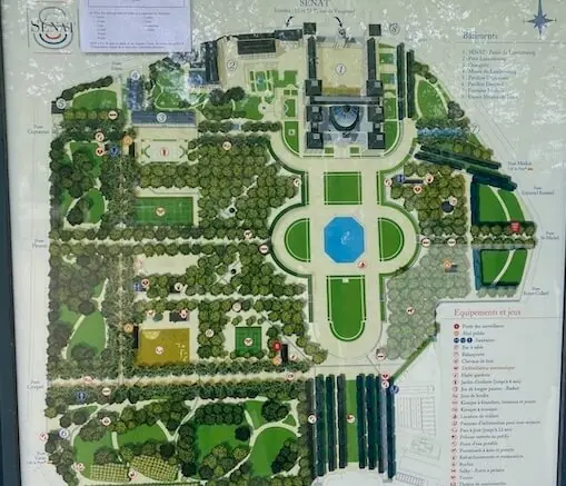 Plan vom Jardin Luxemburg