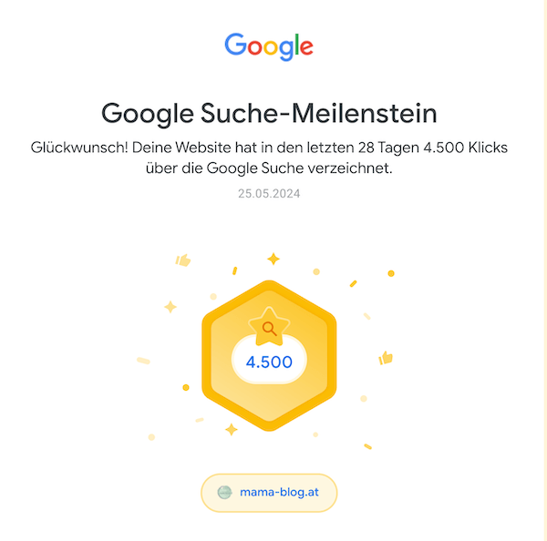 Google Suche Meilenstein für meinen MamaBlog im Monatsrückblick