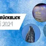 Beitragsbild mit dem Titel Monatsrückblick Juli 2024 mit drei Bildern in kleinen Kreisen
