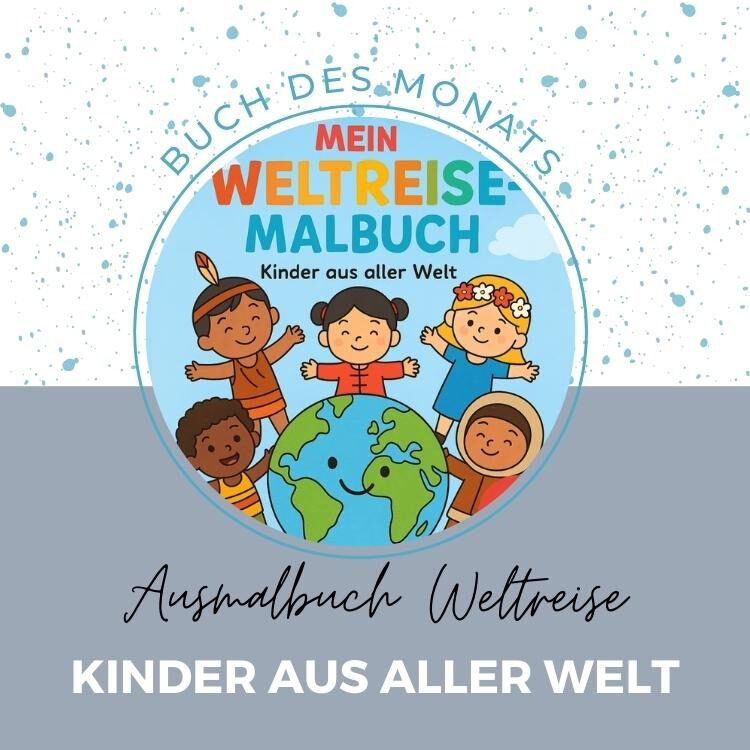Bild von dem Buch "Mein Weltreise-Malbuch" Ausmalbuch mit Kindern aus aller Welt mit Link
