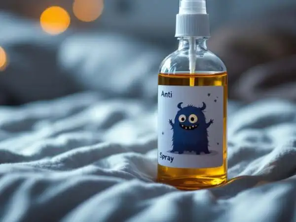 kleine Sprühflasche mit einem Monsterchen darauf