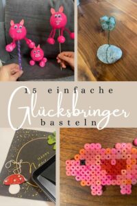 Pinterest Pin mit Bildern von Glücksbringern
