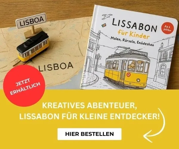 Grafik für das neue Buch Lissabon für Kinder - Mitmachen-Mal und Rätselbuch zum Bestellen klicken