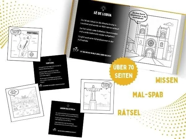 Innenseite und Beispielseiten vom Lissabon Reiseführer für Kinder