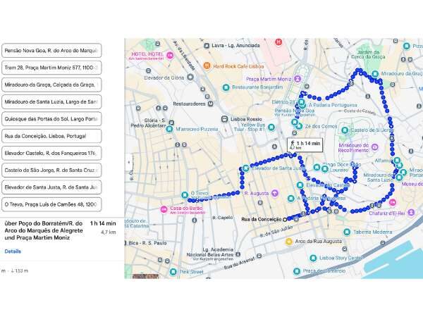 Route im Stadtteil Alfama
