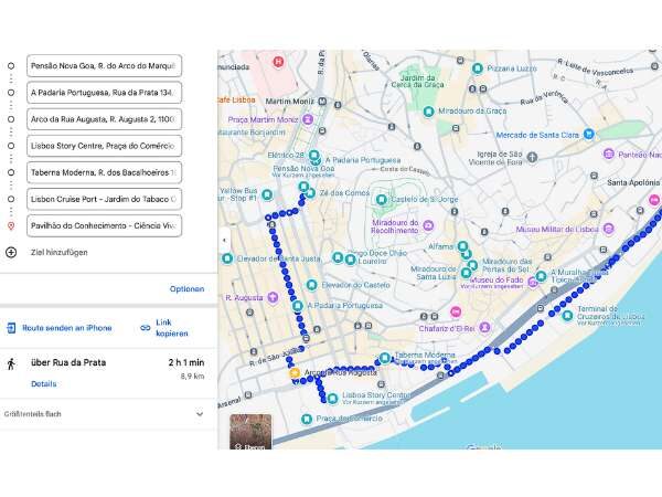 Route im Stadtteil Expogelände