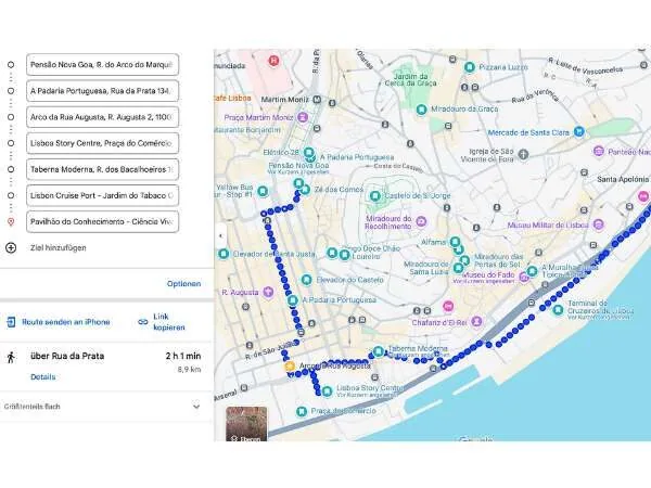 Route im Stadtteil Expogelände