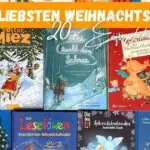 Beitragsbild mit dem Titel "Unsere liebsten Weihnachtsbücher" 20+ Empfehlungen mit dem Hintergrund von vielen Covern von Weihnachtsbüchern