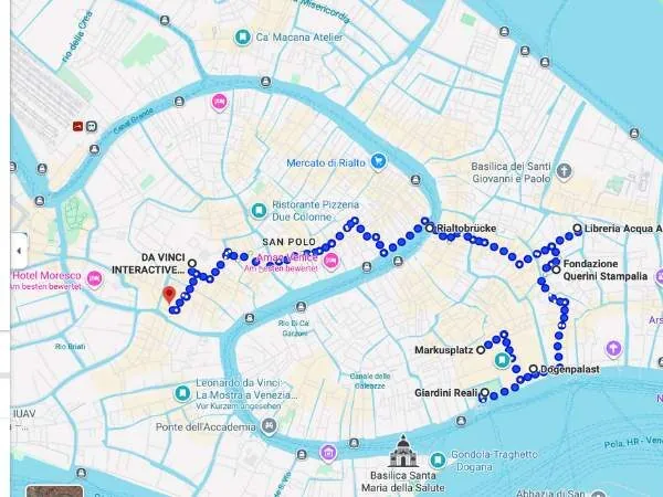 Google Plan von unserer Tour in Venedig