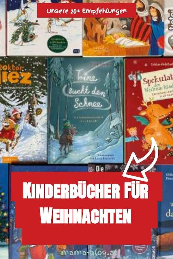 Pin für Pinterest mit dem Titel: Kinderbücher für Weihnachten: Unsere 20+ Empfehlungen