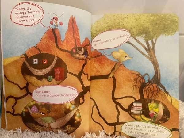 Buchseite offen aus dem Buch Die wüsten Tiere