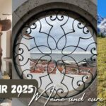 Beitragsbild mit dem Titel: Blogjahr 2025 - Eure und meine Favoriten - Bunte Bilder einer Bloggerin im Kostüm, Blick durch ein kunstvolles Fenster mit Blick auf die Stadt, Frau beim Wandern in den Bergen – Natur, Abenteuer, Familienmomente entdecken.