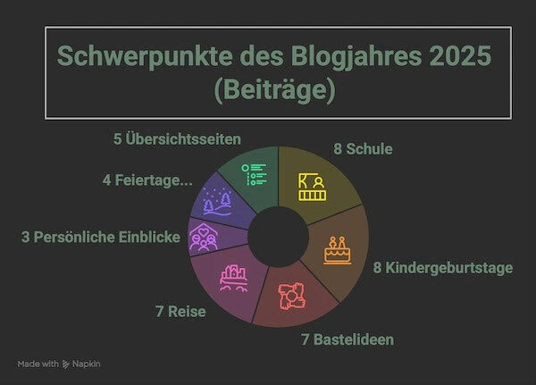 Grafik über die Aufteilung der Artikel in Kategorien aus dem Blogjahr 2025