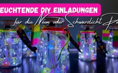 Leuchtende Einladungen basteln: Coole DIY für die Neon Party mit UV-Lampe & Geheimbotschaft