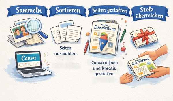 4-S-System der Einschulungszeitung als Grafik dargestellt