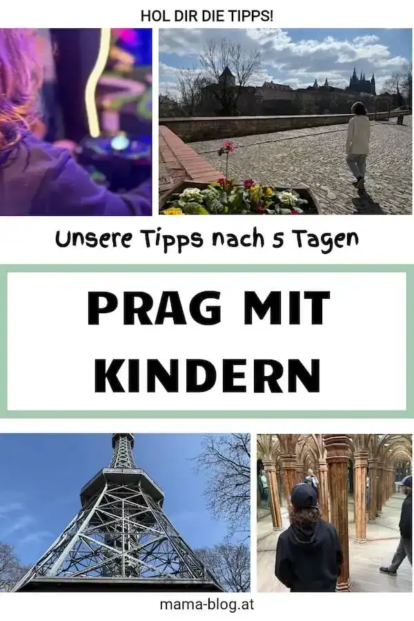 Pin für Pinterest it dem Titel: Prag mit Kindern - Unsere. Tipps nach 5 Tagen.
Entspannter Spaziergang mit Kind vor der historischen Kulisse in Prag, Tipps für Familienaktivitäten, Sehenswürdigkeiten und kinderfreundliche Orte in der tschechischen Hauptstadt.