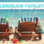 Perfekter Familienurlaub am Strand mit Liegestühlen, Sonnenschirm, Schwimmreifen und Sandspielzeug, ideal für einen entspannten Sommerurlaub mit Kindern an der Küste.