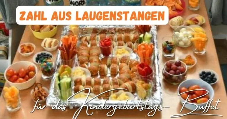 Beitragsbild mit dem Titel "Zahl aus Laugenstangen" für das Kindergeburtstagsbuffet
